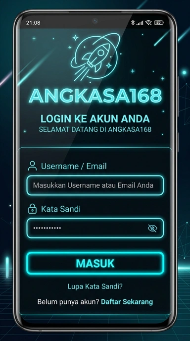 Tampilan halaman login angkasa168