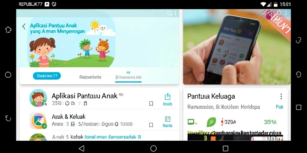 Tampilan antarmuka aplikasi REPUBLIK77 untuk Pantau Anak yang ramah pengguna.