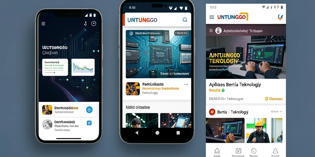 Tampilan antarmuka aplikasi UNTUNGGO yang modern dan intuitif.